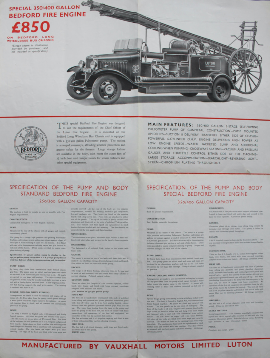 New Bedford Fire Engines. [Brochure]