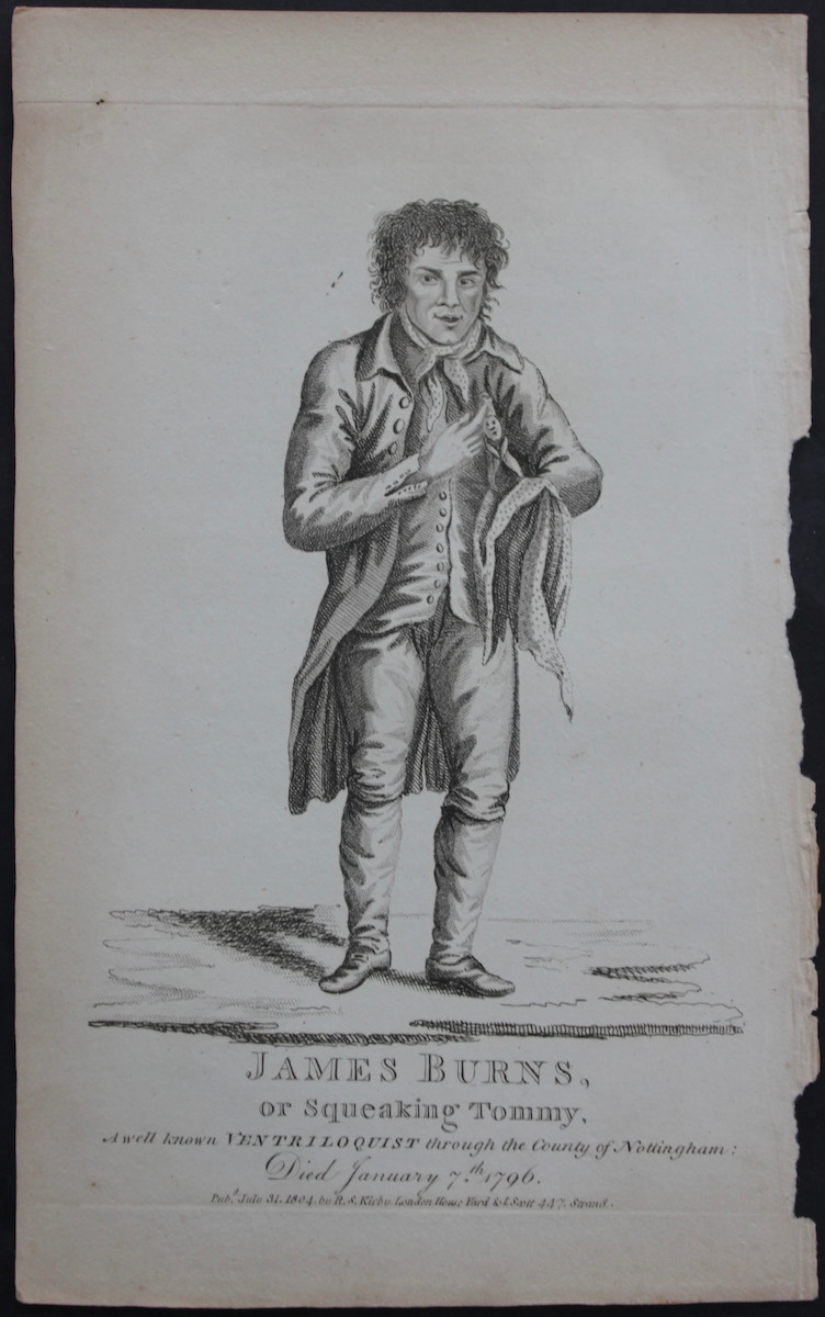 Or Squeaking Tommy, a well known Ventriloquist through the County of Nottingham; died January 7th 1796.