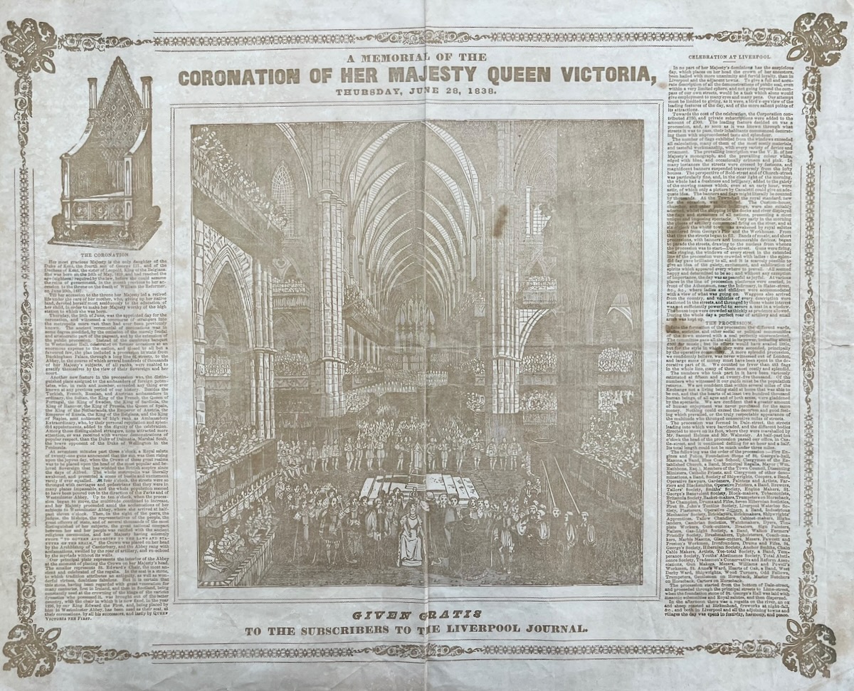 A Memorial of the Coronation of Her Majesty Queen Victoria, Thursday, June 28, 1838.