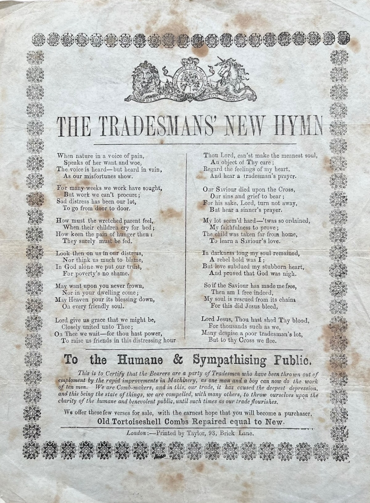 The Tradesman&rsquo;s New Hymn.