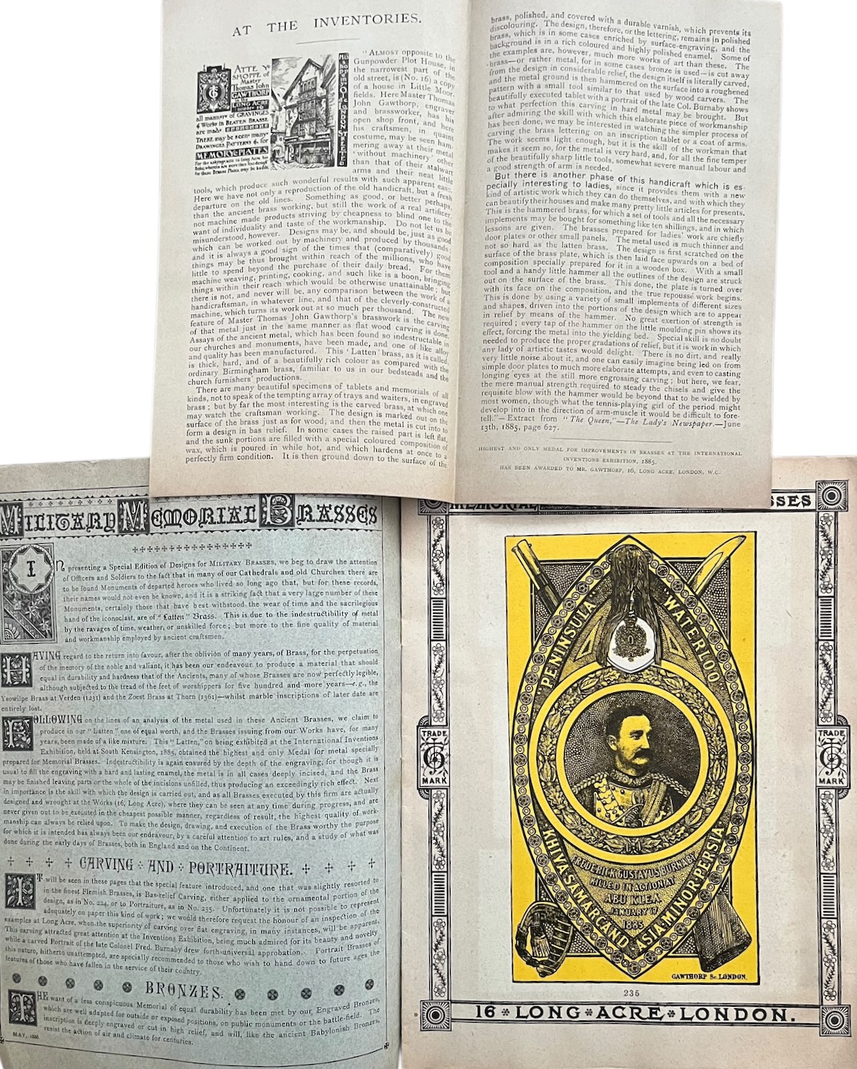 Designs and Examples of Monumental Heraldic and Monumental Brasses Drawn Wrought and Engraved by T.J. Gawthorp.
