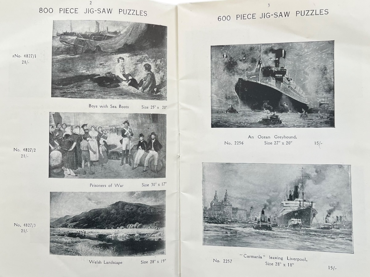 Jig-saw Picture Puzzles Catalogue.