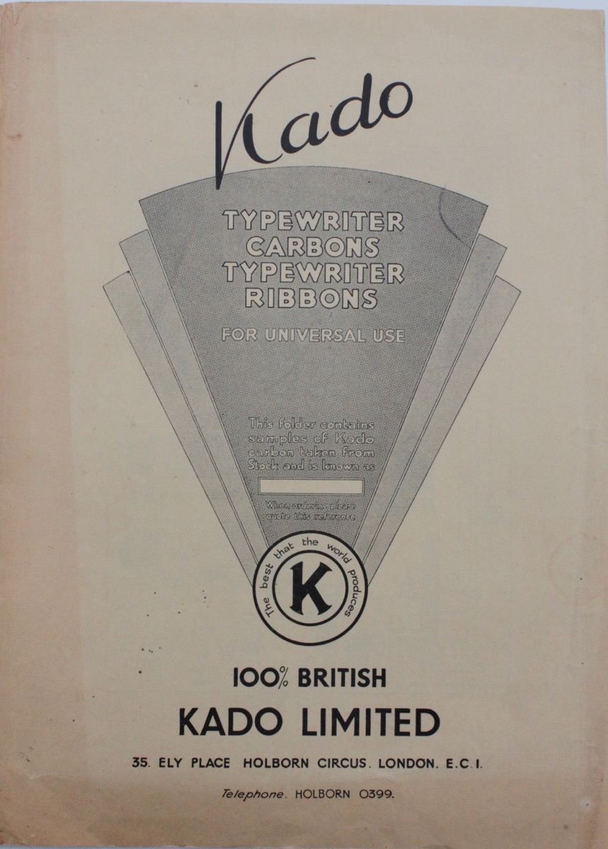 Kado Typewriter Carbons and Ribbons.