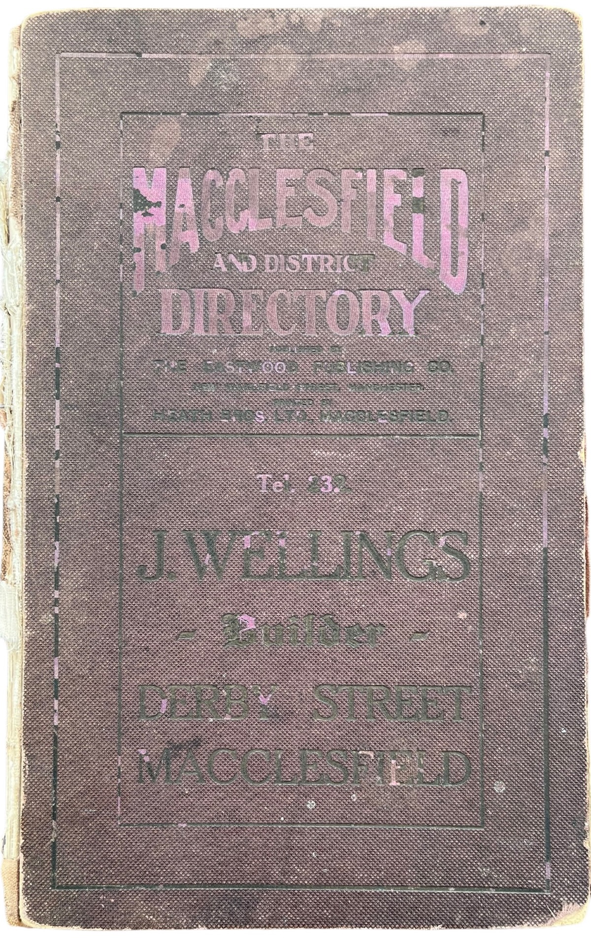 The Macclesfield and District Directory including the following: Aldrley Edge, Bollington, Bramhall, Congleton, Wilmslow and the4 numerous townships and villages in the surrounding districts.