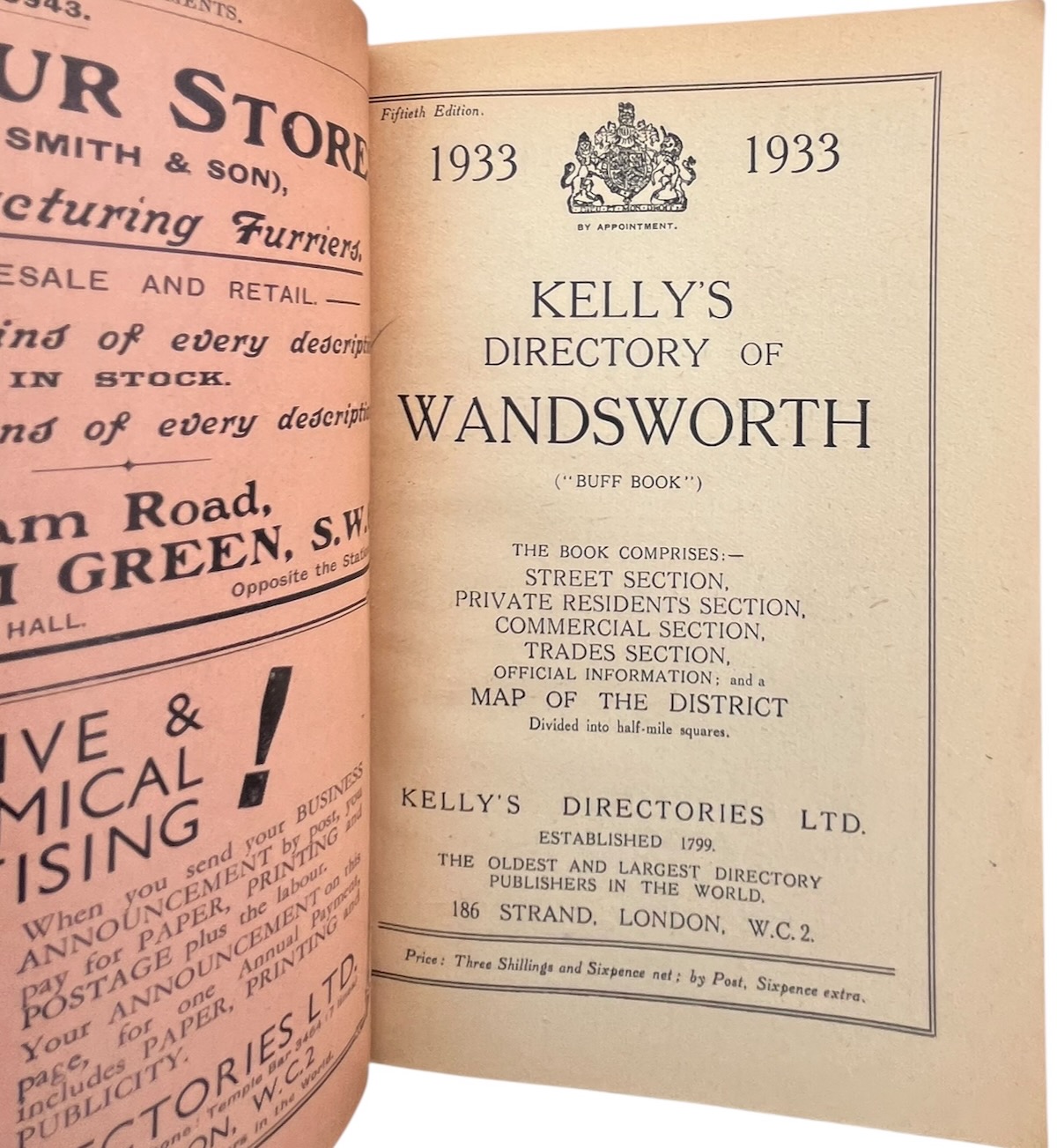 Kelly&rsquo;s Directory of Wandsworth. (&rdquo;Buff Book&rdquo;)