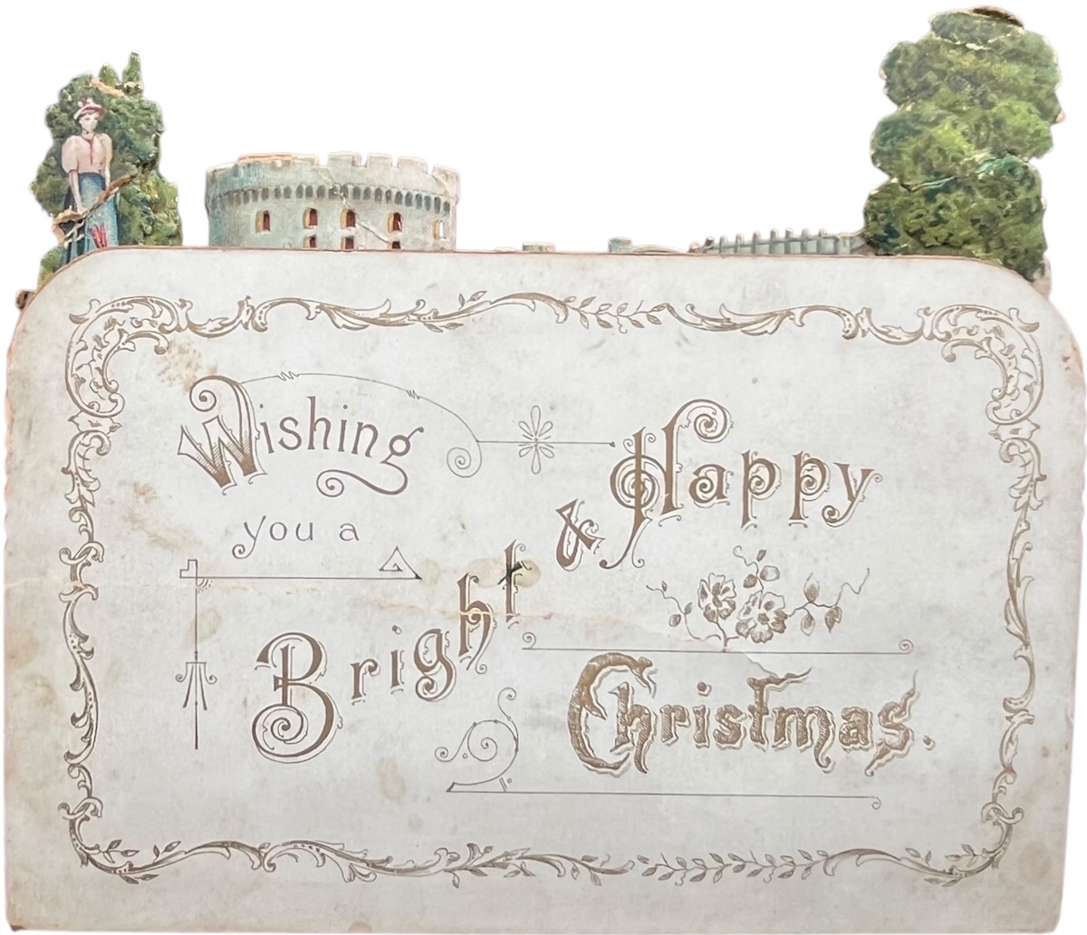 Christmas Card with the Thames and Windsor Castle in the background.