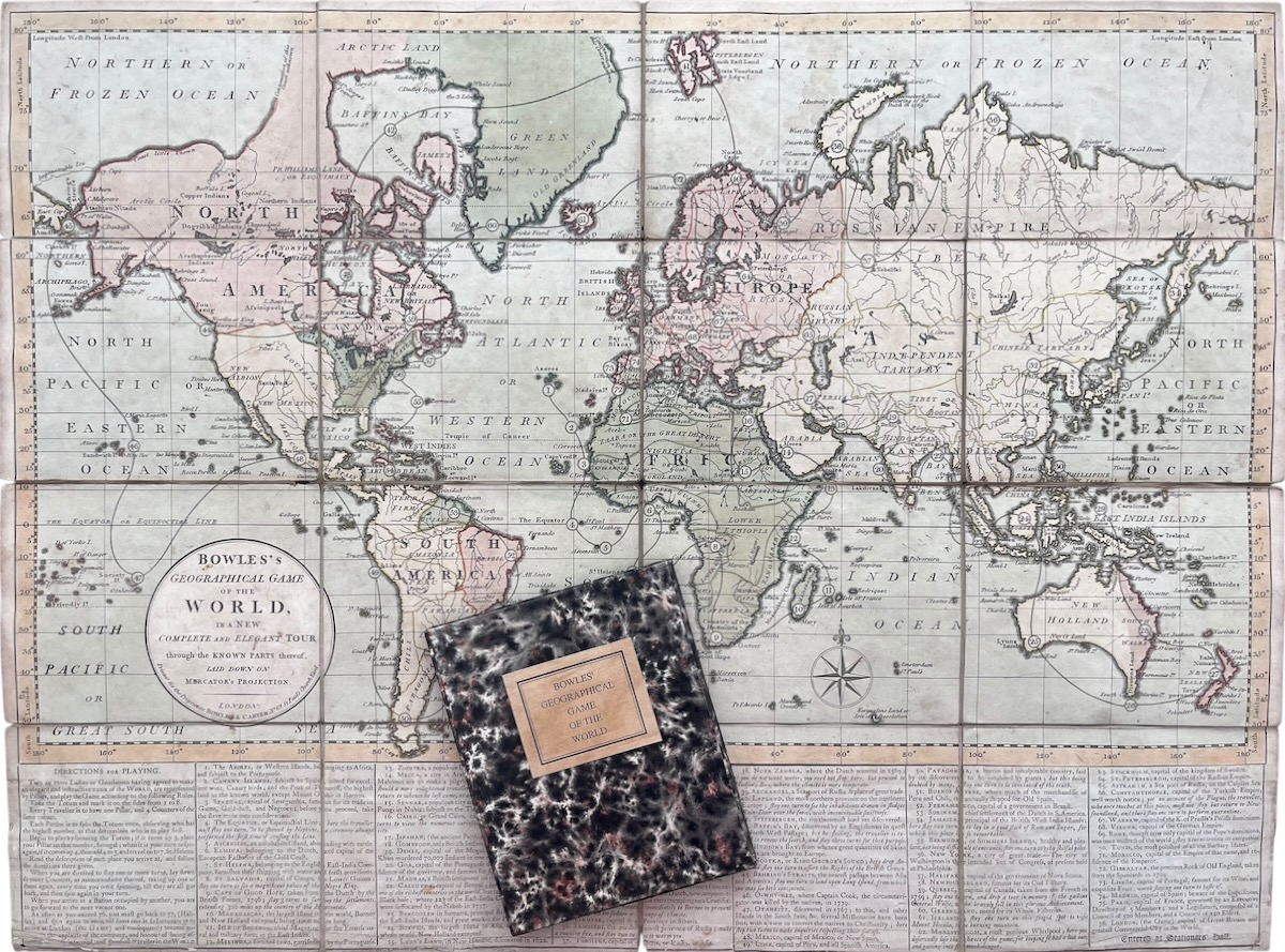Bowles&rsquo;s Geographical Game of the World, in a New and Complete Elegant Tour Through the Known Parts thereof, laid down on Mercator&rsquo;s Projection.