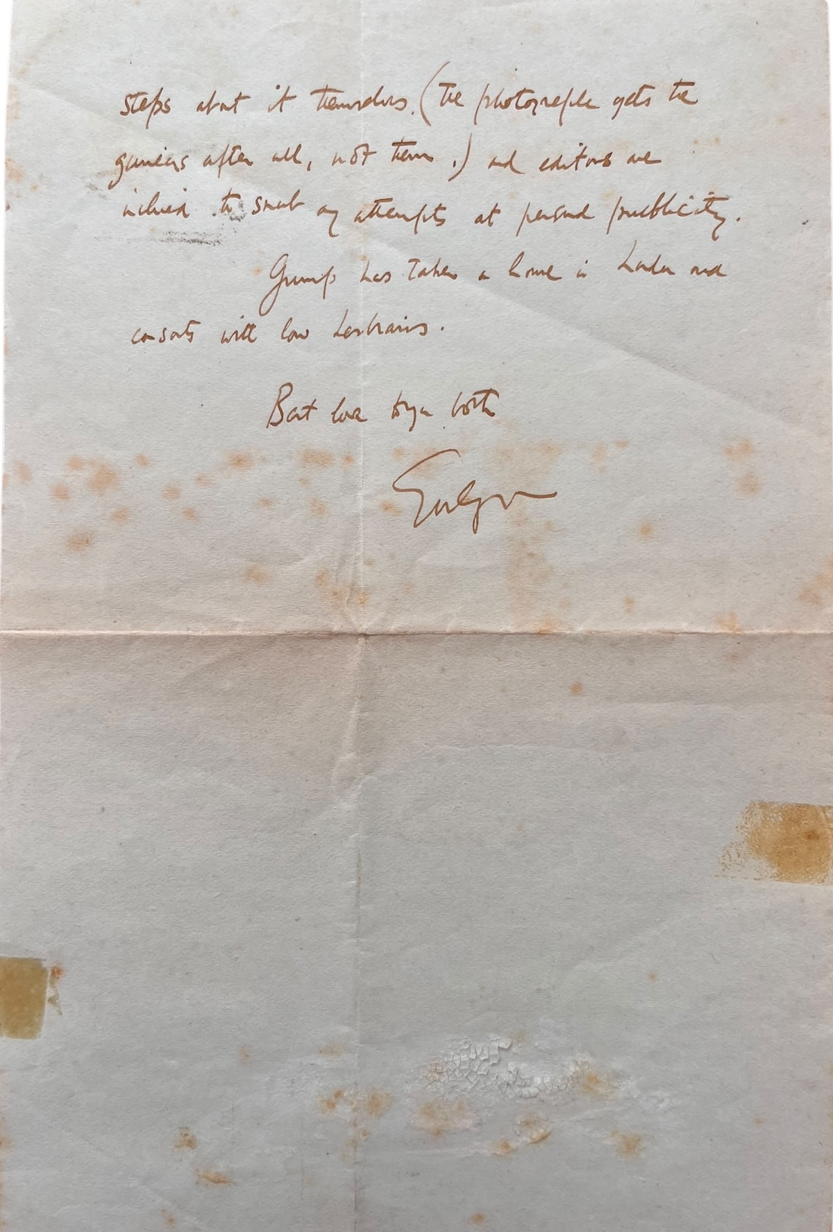 Autograph Letter, signed, to Tamara Talbot Rice.